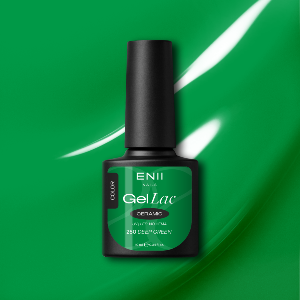 Gel lak Ceramic 250 Deep Green - gelový lak bez HEMA, 10 ml