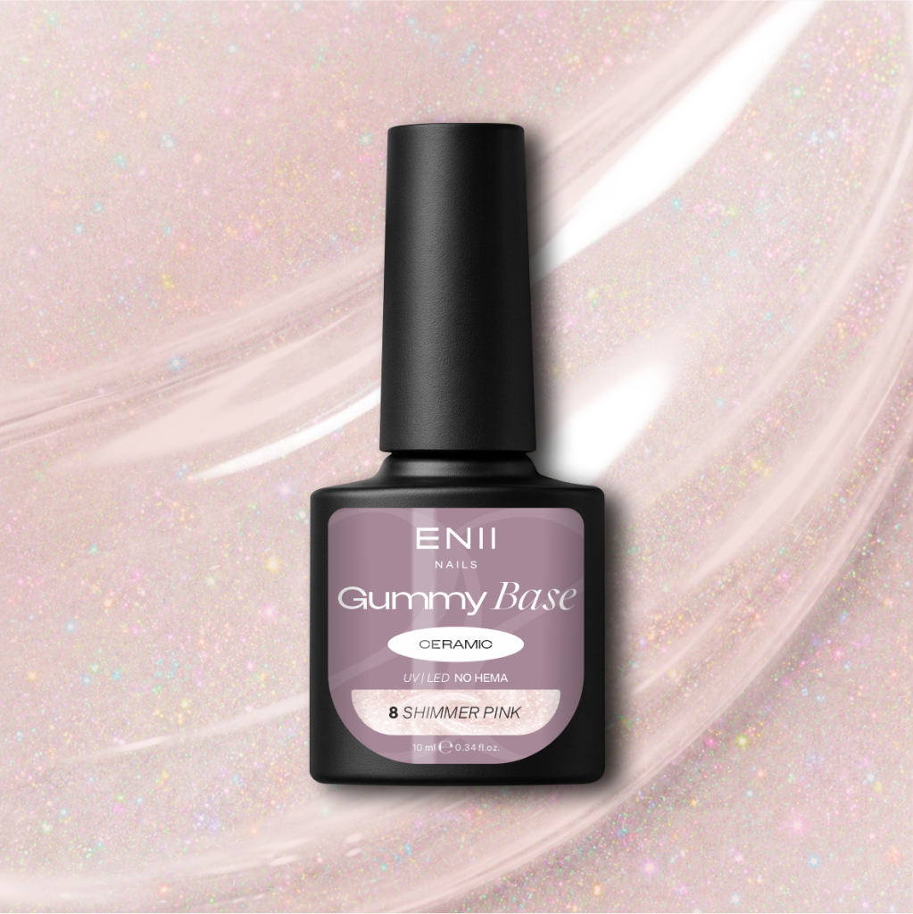 Gummy Base Ceramic 8 Shimmer Pink - gumová báze na nehty 10 ml