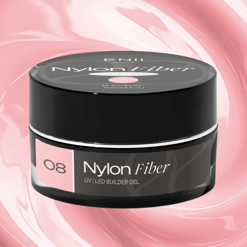 ENII Nylon Fiber Gel 08 Coral - stavební UV LED gel, 15 ml