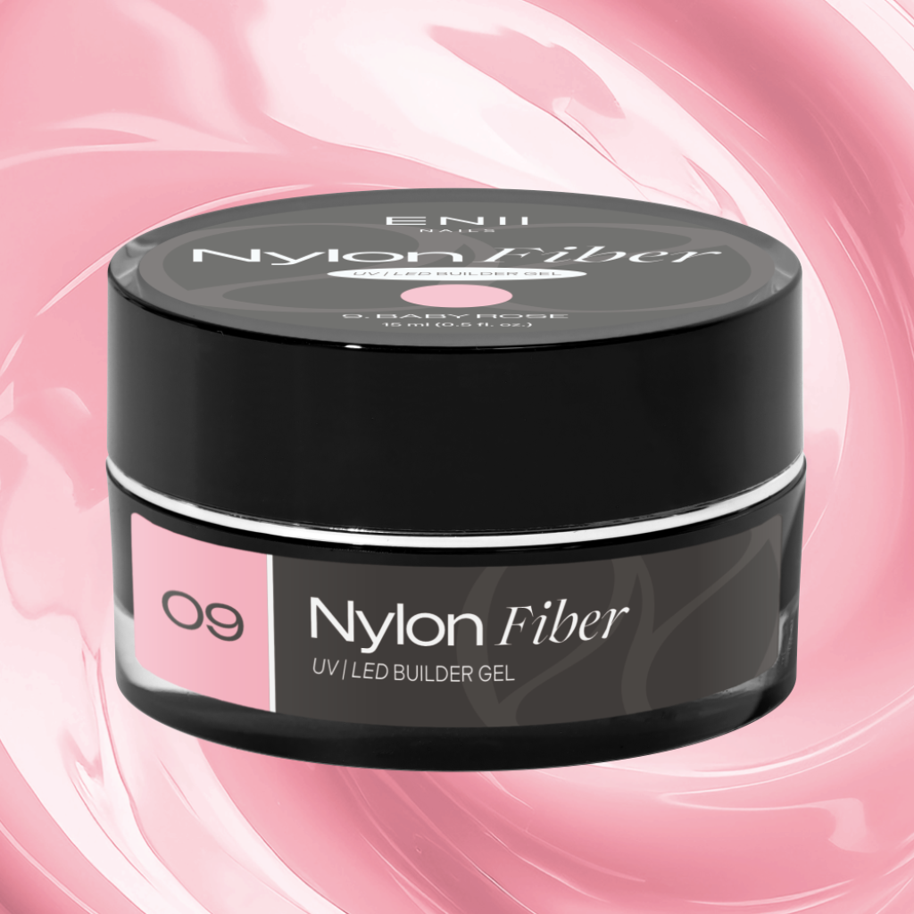 ENII Nylon Fiber Gel 09 Baby Rose - stavební UV LED gel, 15 ml