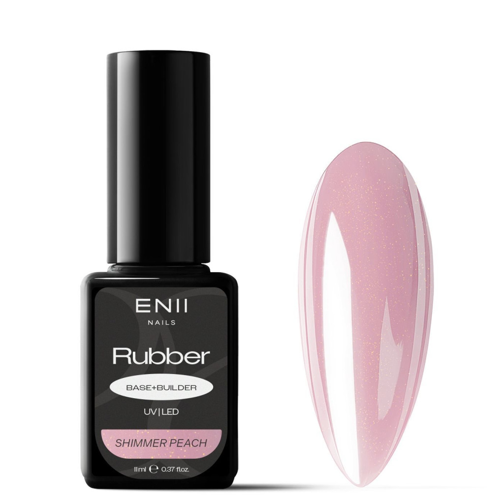 ENII RUBBER SYSTEM 2 in 1 base &amp; builder 11 ml (shimmer peach)