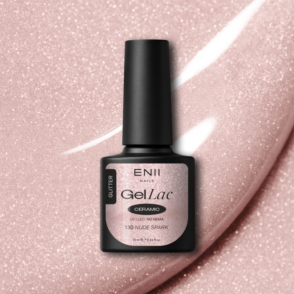 Gel lak Ceramic 130 Nude Spark - gelový lak bez HEMA, 10 ml