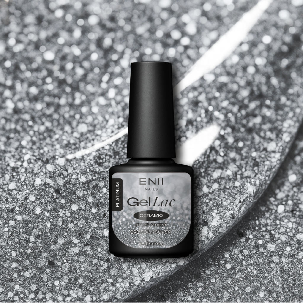Gel lak Ceramic 293 Foily Silver - gelový lak bez HEMA, 5 ml