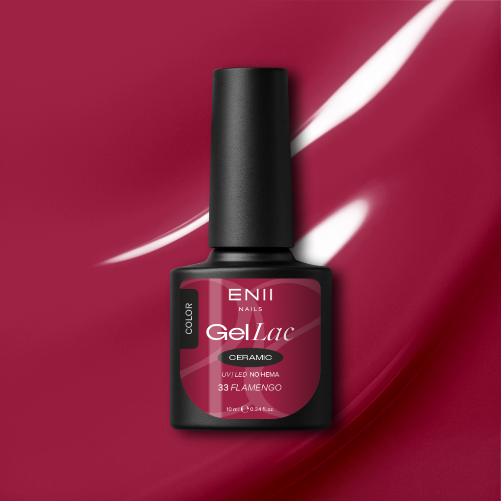 Gel lak Ceramic 33 Flamengo - gelový lak bez HEMA, 10 ml
