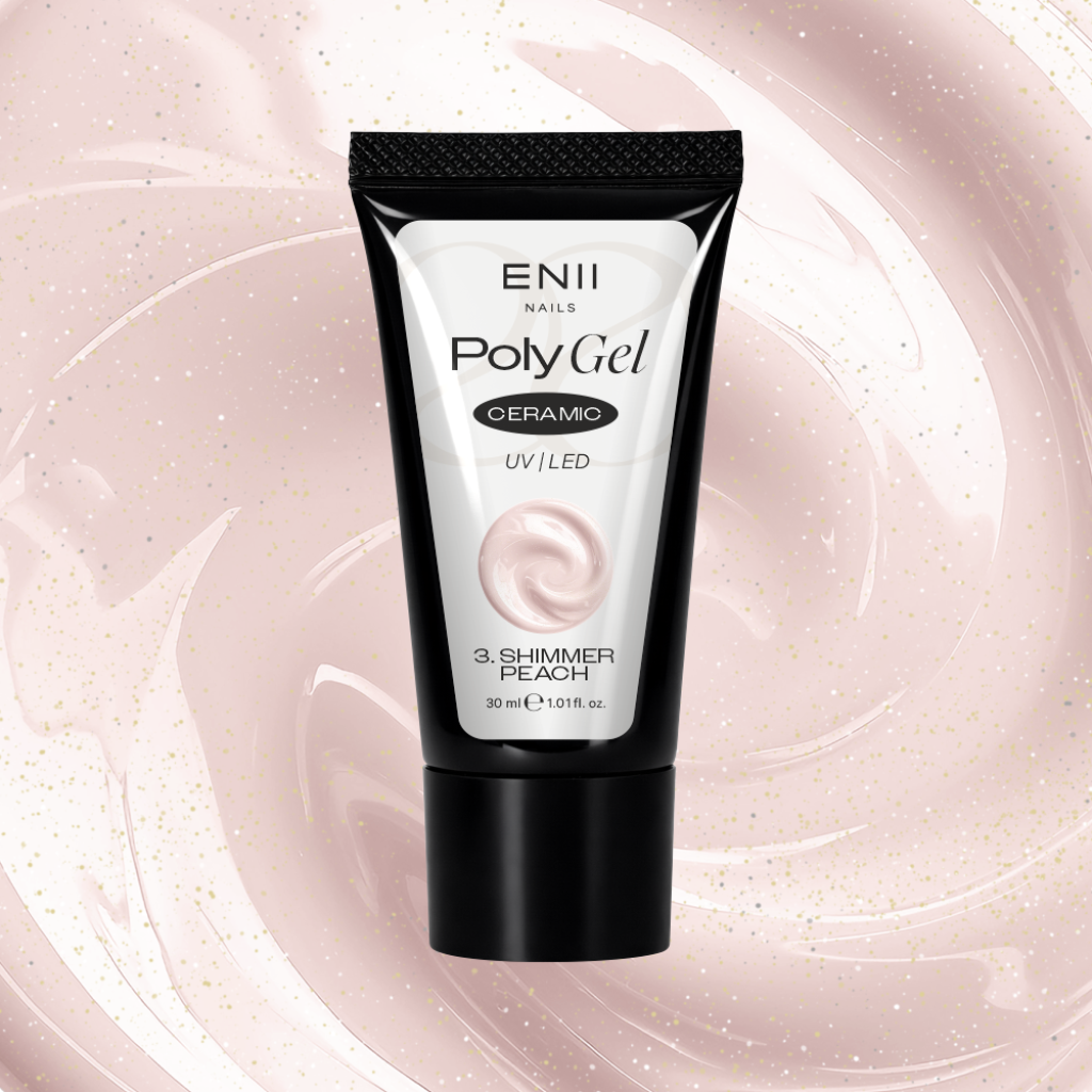 Polygel Ceramic 3 Shimmer Peach - polygel v tubě, 30 ml